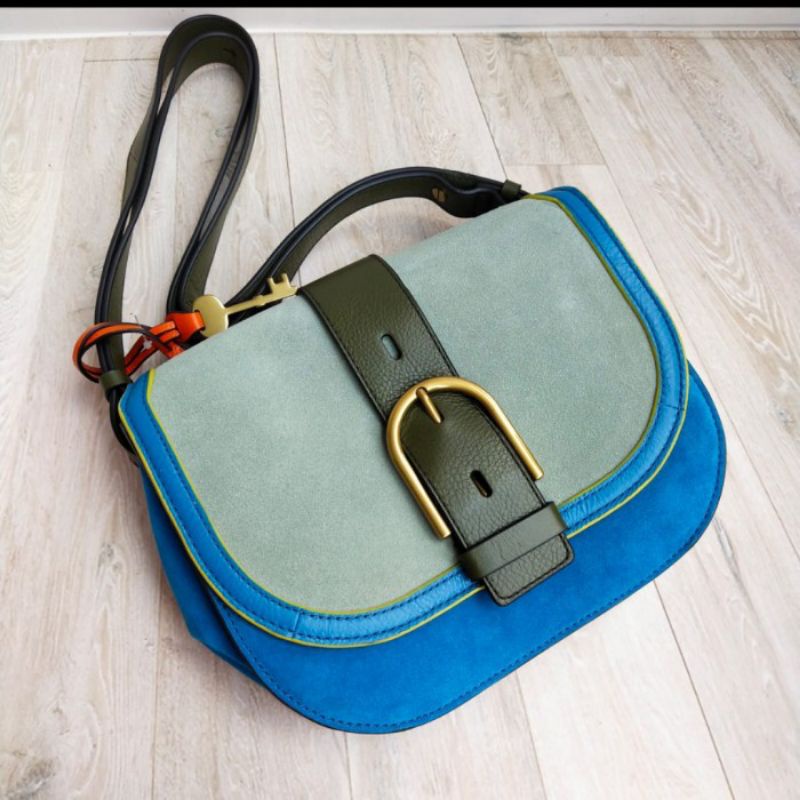 Fossil wiley saddle bag green multi