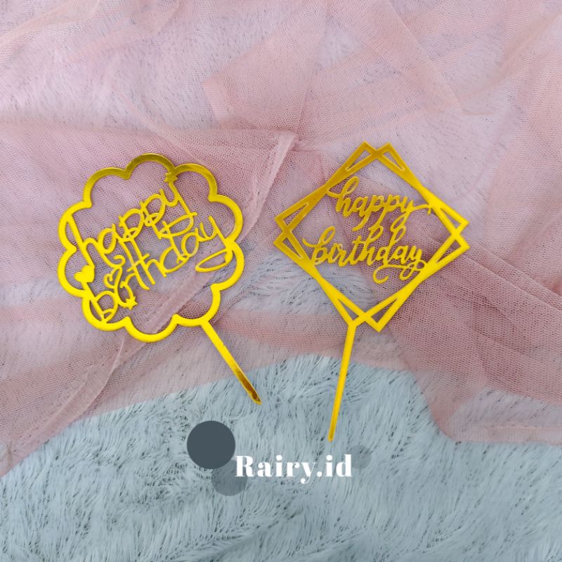 

Cake Topper Akrilik Happy Birthday / Hiasan Kue Ulang Tahun