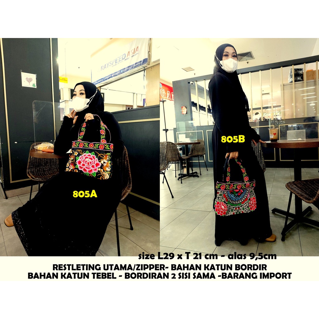 tas bordiran import/tas thailand/tas slempang/tas etnik/clutch/tas pingang/dompet/tote bag/top handl