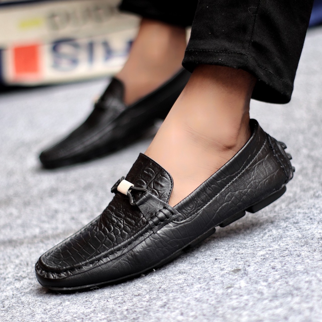MOLK|Sepatu Kasual Slip On pria Kulit Asli Selop Slop Kerja Santai Kuliah Semi Formal Footwear