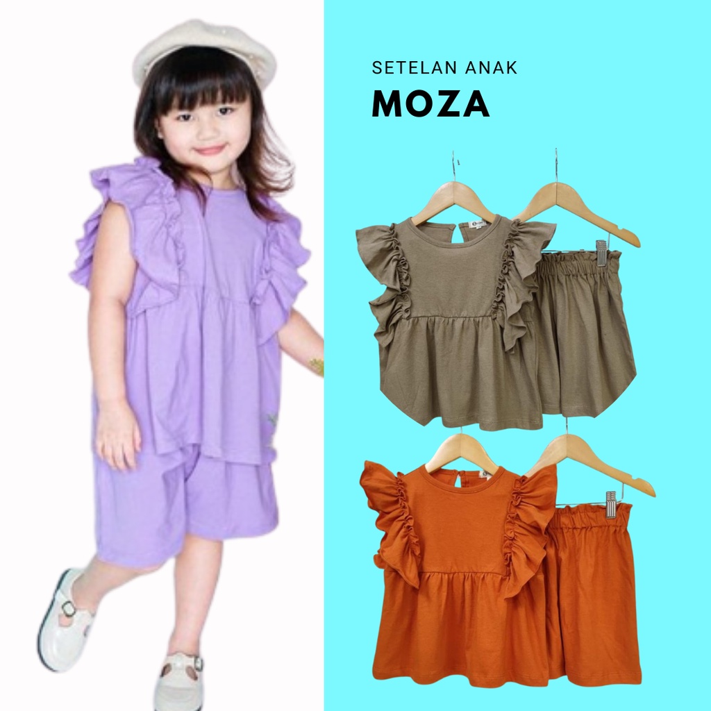 SET MOZA SETELAN ANAK MOZA SMILEE SIZE 1,2,3,4,5 TAHUN