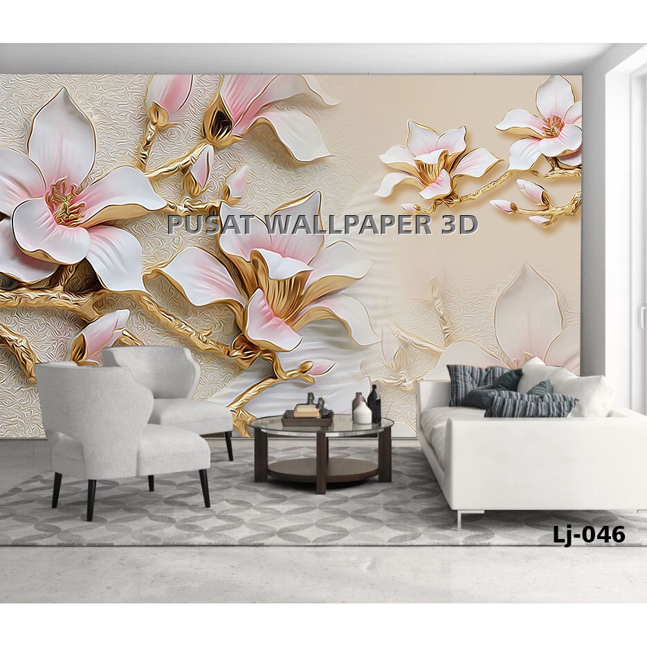 PROMO WALLPAPER PREMIUM Wallpaper Dinding Motif Bunga 3d- Wallpaper Dinding 3d- Wallpaper Custom 3d