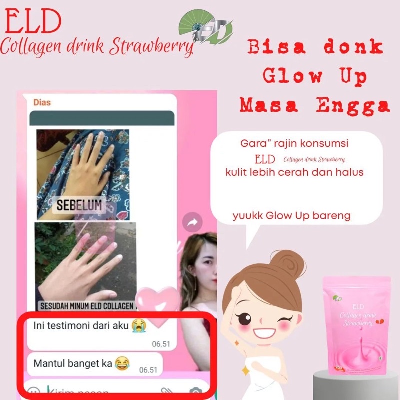 ELD COLLAGEN DRINK ORIGINAL PEMUTIH PELANGSING