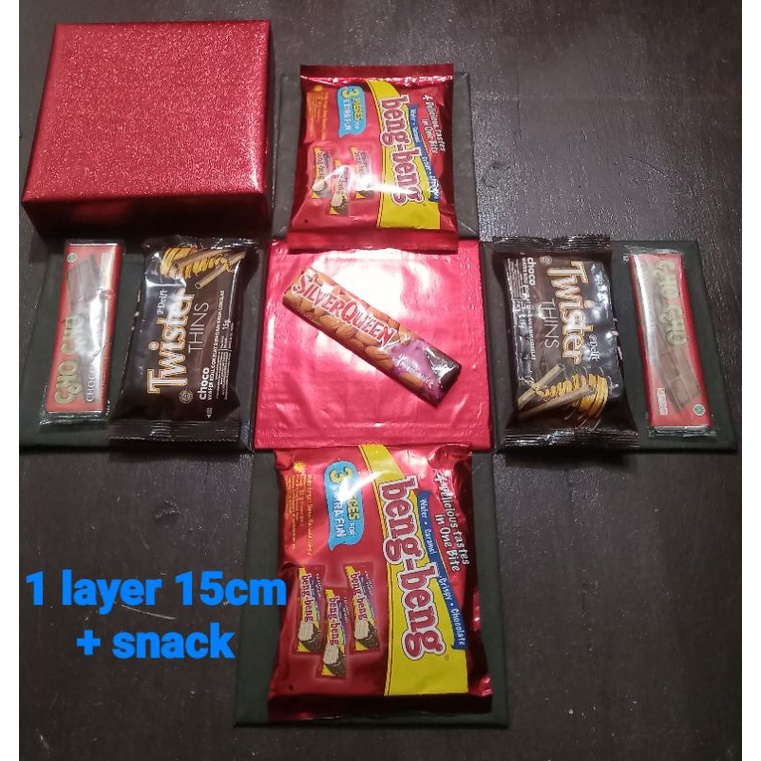 

EXPLOSION BOX / SNACK BOX / BOX KEJUTAN 1 LAYER 15CM