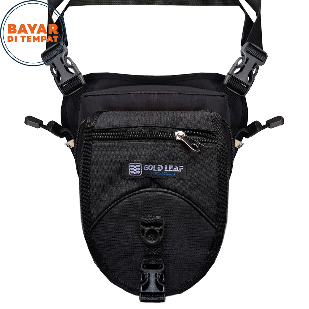 SHOPEE 6.6 SUPER SALE!! Fashion Pria Tas Pinggang 3in1 Tactical Tracker Bahan Tebal Berkualitas T4125 # Black