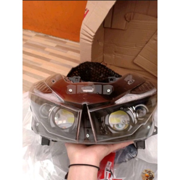 sepaket reflektor projie led proji honda vario 125/150  led old berikut led alis no hid aes biled