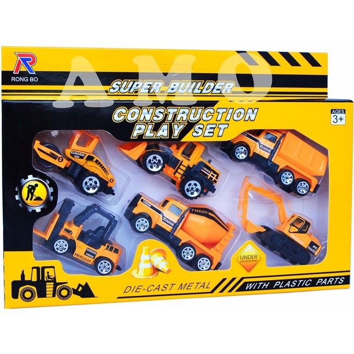 Mainan Anak Mobil Mobilan DIECAST CONSTRUCTION PLAYSET ISI 6PCS  Anak Laki Laki 2 3 4 5 Tahun Mainan Edukasi Anak Jenis alat Berat