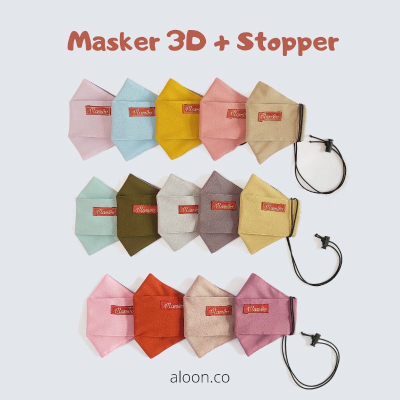 Masker Kain 3D EVO STOPPER Kalung Masker 2 Ply Lapis Premium - Masker Kain - 3D Mask - Masker Hijab