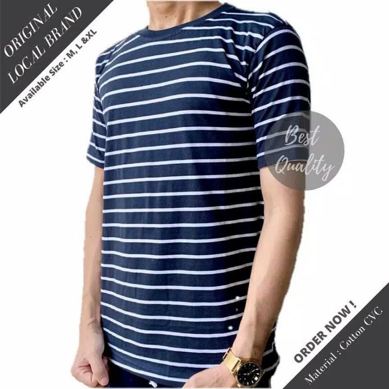 kaos Stripe pendek