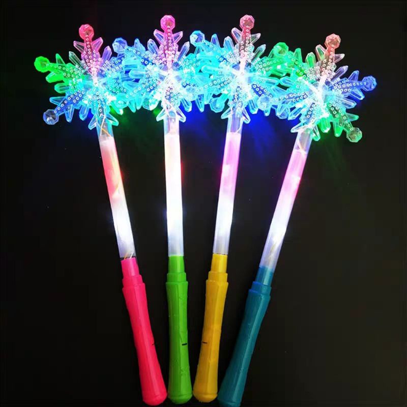 Lampu Konser Mary Kedip Bintang Glow Star Snowflakes Glowing Light Wand Anak Hadiah Untuk Pesta Natal Nikmat