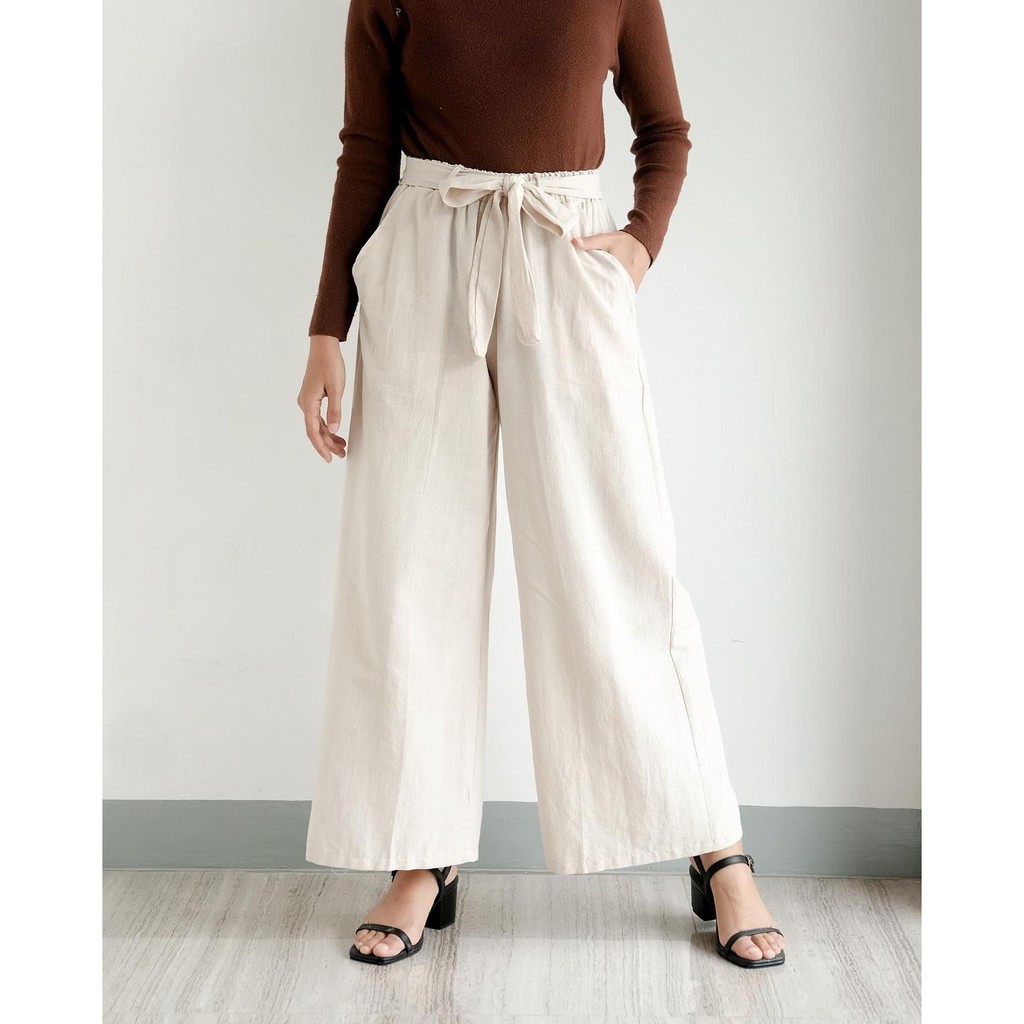 SHARON PANTS CULLOTE - celana linen / kulot linen / pants murah / celana bahan / celana kulot