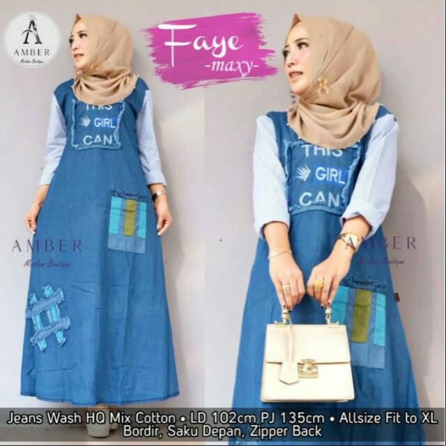 RECOMENDED《LD105-PB140》GAMIS JEANS FAYE MAXY JEANS WASH HQ MIX COTTON BORDIR ORI 100%