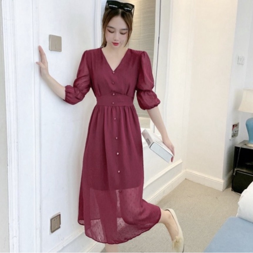 CASUAL DRESS CHIFFON PREMIUM IMPORT ALL SIZE KOREAN STYLE OFFICE LOOK