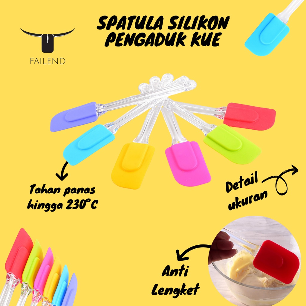 Spatula Silikon Tahan Panas Untuk Pengaduk Kue Adonan Anti Lengket