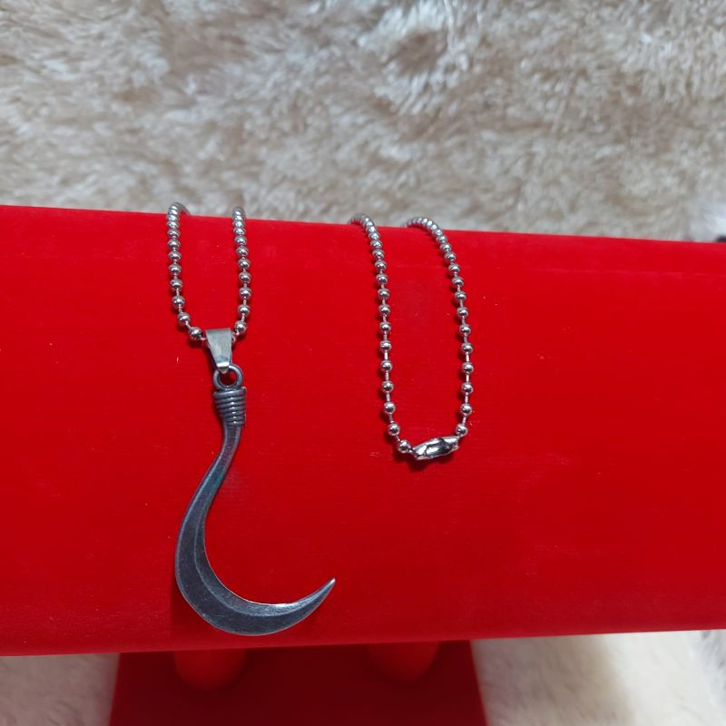 4s GROSIR SOLO || Kalung Silver Biji Titanium dengan Liontin Cerulit || Kalung MCI silver Pria &amp; wanita dengan Liontin Cerulit