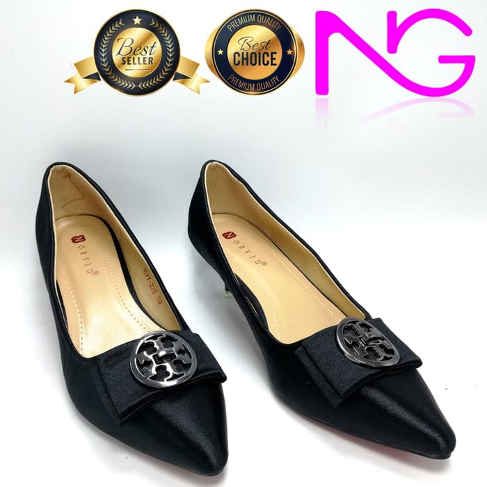 Sepatu Heels Pantofel Wanita Kantor Pesta Black 1577236 cuci gudang Fashion