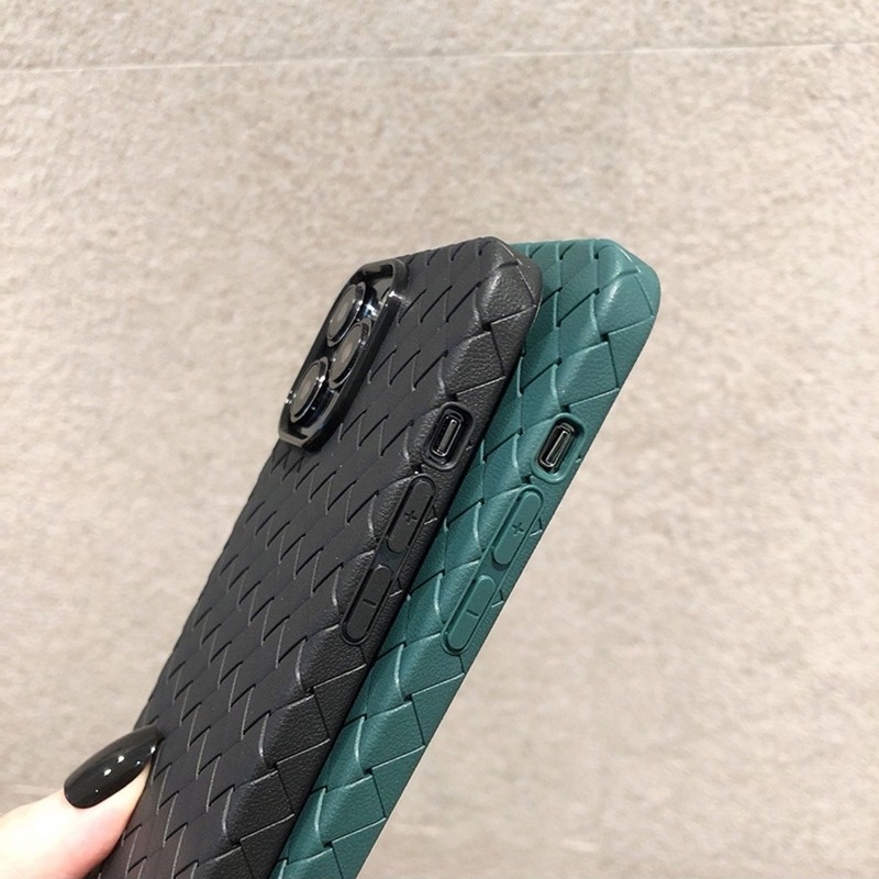 Soft Case Bahan Silikon Tekstur Kulit Woven Untuk iPhone 11 Pro X XS MAX XR 6 6S 7 8 Plus