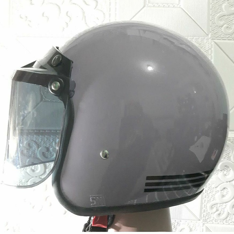 Helm bogo classic purple / helm bogo klasik ungu / helm bogo garis 3