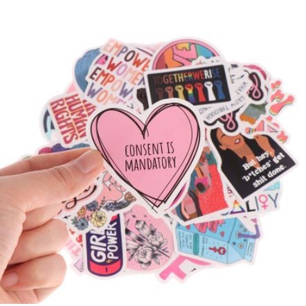 Feminist Cartoon Girls PVC Sticker (10pcs)