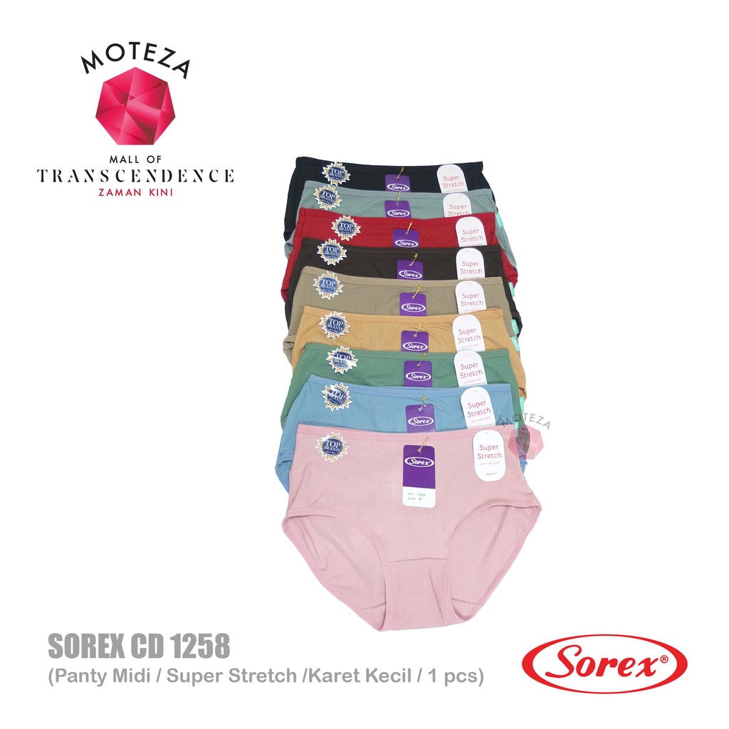 Sorex Celana Dalam Wanita - CD 1258 - Midi Panty - Super Stretch Karet Kecil - M - XXL