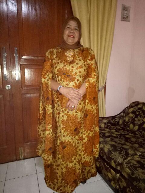 Maxi Cape Batik Sogan Premium Kondangan Modern Casual Kaftan