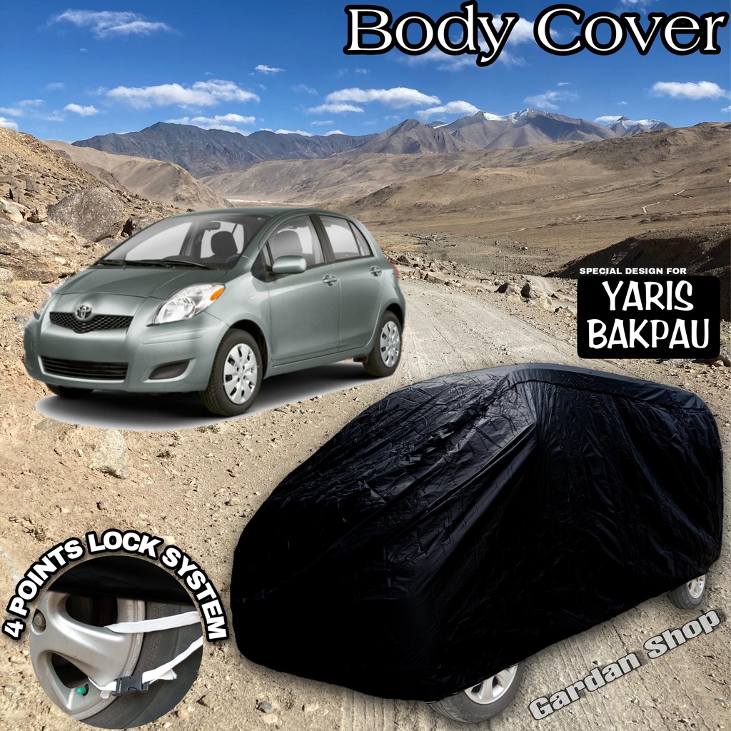 Sarung Mobil YARIS BAKPAU Hitam POLOS Body Cover Yaris Bakpau Full Black