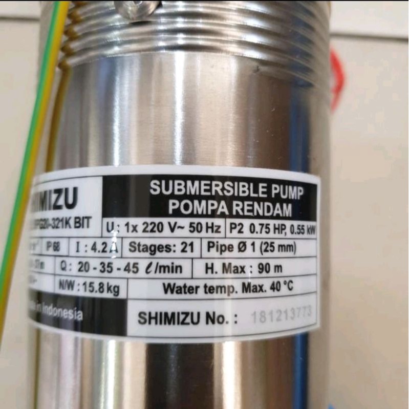 POMPA AIR SATELIT SHIMIZU SPG20-321K BIT 0.75 HP + KABEL /POMPA SUBMERSIBLE
