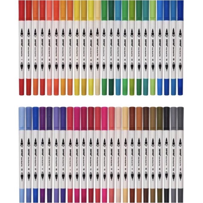 

[[COD]] Pen Pena Kuas Warna Color Brush Dual Tip 48 Warna KOMPLIT Kode 474