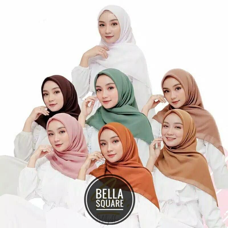 Hijab Bella Square Hijab Ansania Ori Hijab Wanita Kerudung Segi Empat