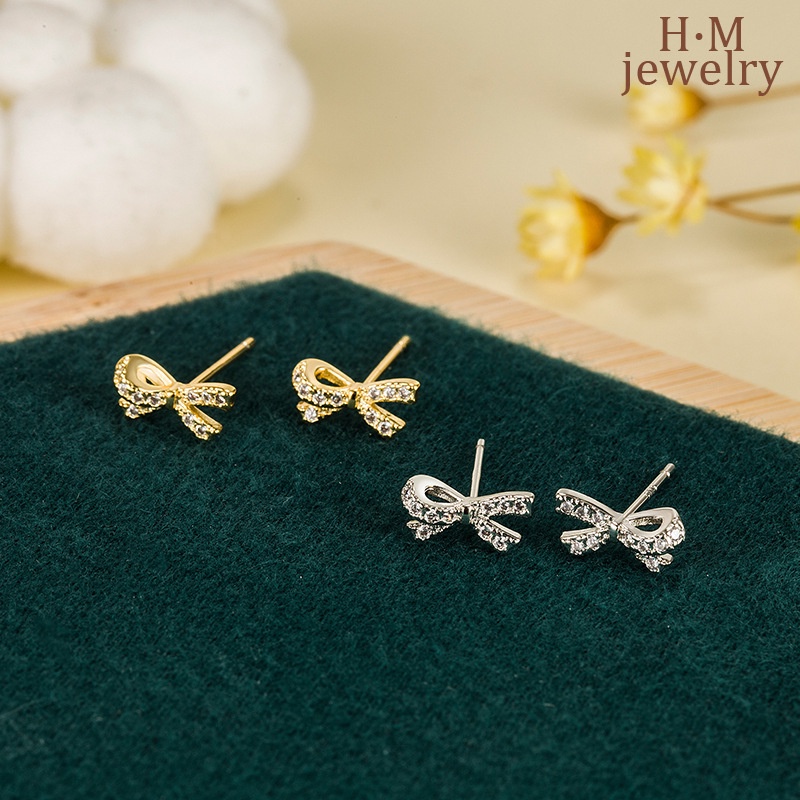 2022 Anting Tusuk Bentuk Hati Aksen Berlian Imitasi Untuk Wanita
