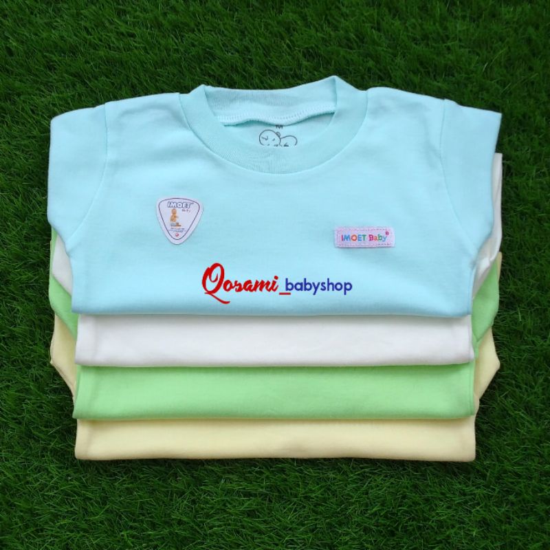 IMOET BABY 4 pcs Kaos Oblong Pendek Bayi Polos Uk M, L, XL SNI