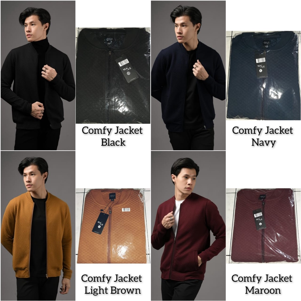 COMFY JACKET MALEID HEYMALE HEYMALEID BLACK LIGHT BROWN SIZE XS S M L XL XXL WHITE MAROON NAVY CHOCH