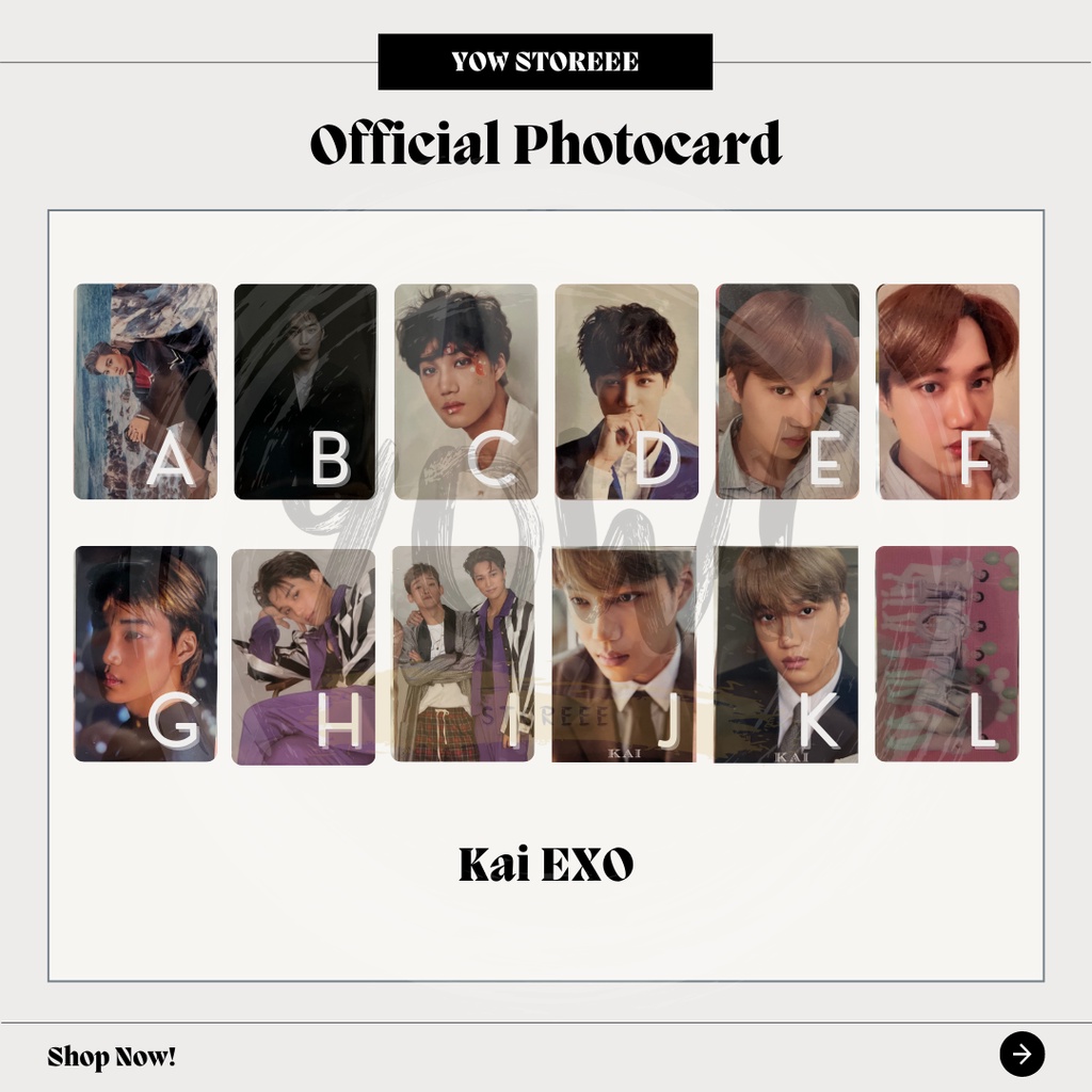 [EXO] Phtocard Kai 2017 SG, Kai LightSticker V3, Kai 2016 SG Global, Kai 2015 SG Global, EXOL Ace Ki