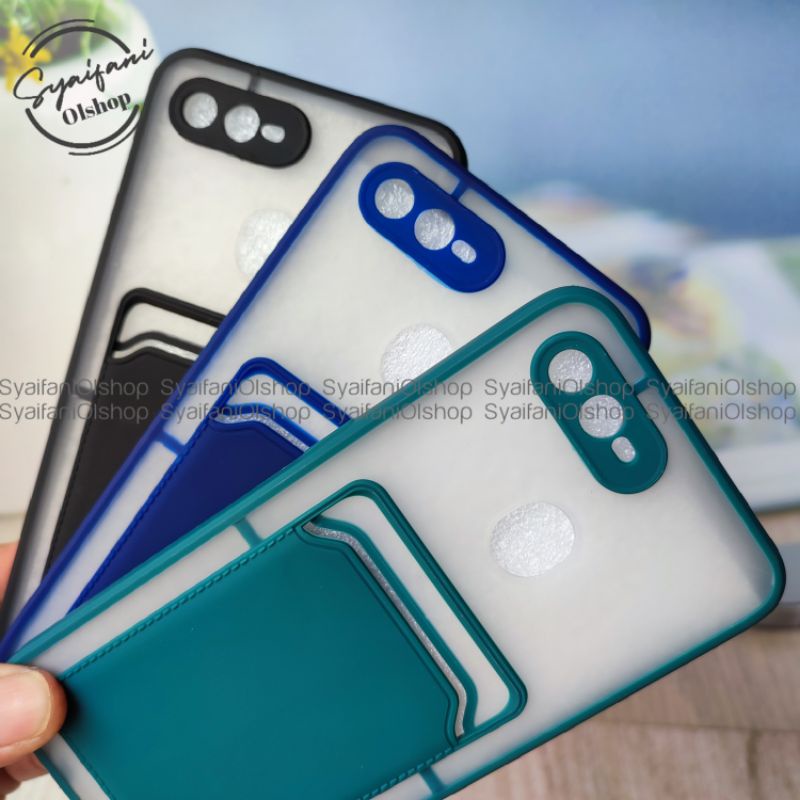 Card Case Oppo F9 / F9 Pro / CPH1823 / CPH1881 / CPH1825 Case Slot Kartu + Protection Camera