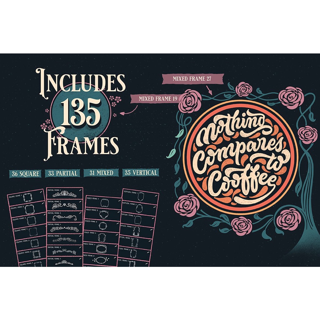 Procreate Brush - 135 Lettering Frame Brush Stamp