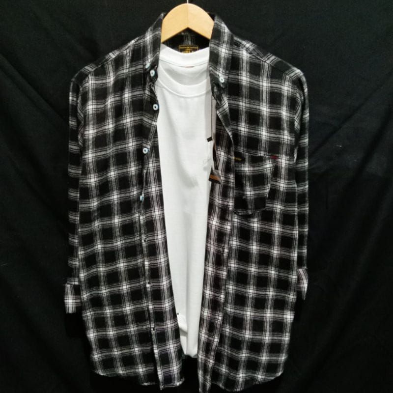 BIG SIZE kemeja flanel hem flanel BIG size jumbo XXL XXXL pria lengan panjang BIG size jumbo XXL XXX