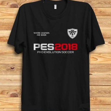 GAME KAOS GAME PES 2018 CUSTOM LENGAN PENDEK HITAM