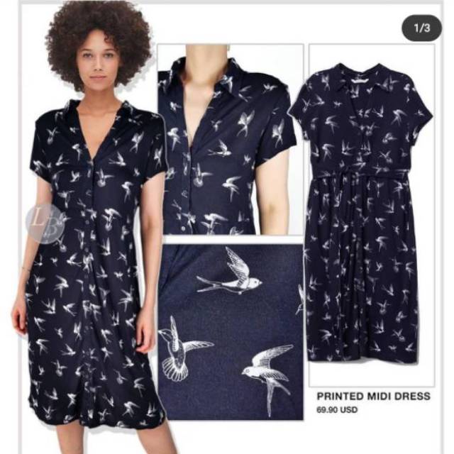 h and m print dress