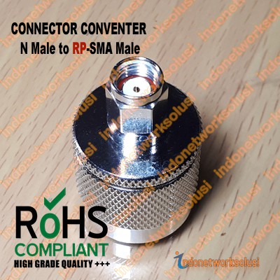 KONEKTOR ADAPTER CONNECTOR CONVERTER JUMPER BAREL N Male to RP-SMA Male (N M to RP-SMA M)