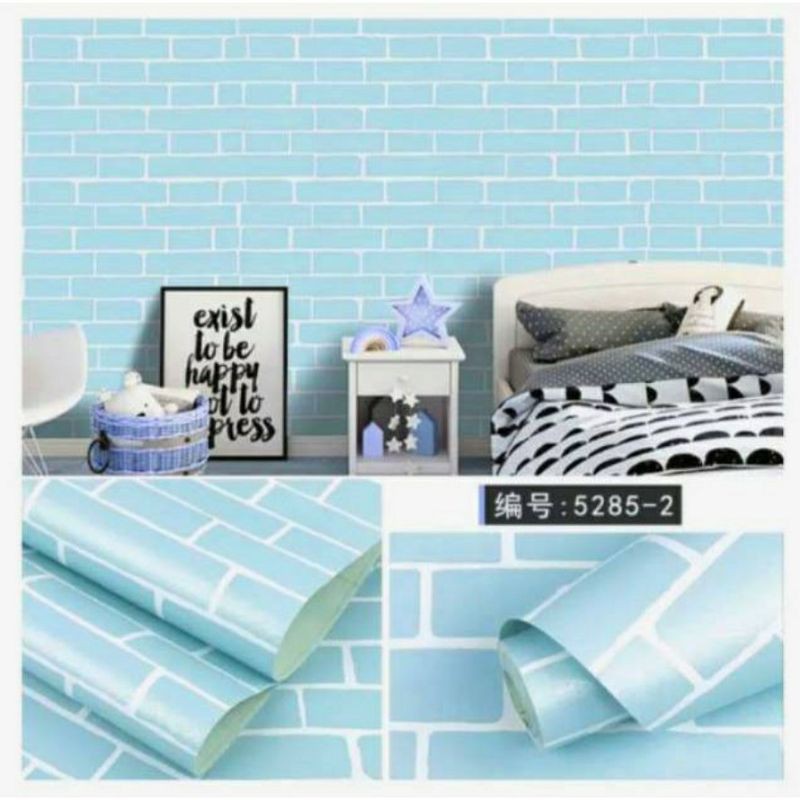 Jual Wallpaper Dinding Bata Biru Muda Shopee Indonesia