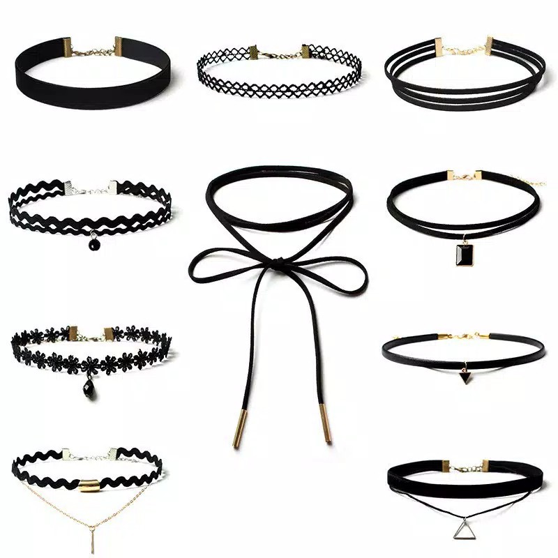 Kalung Chokers Korean Style (1 Set / Isi 10pcs) Terlaris !!