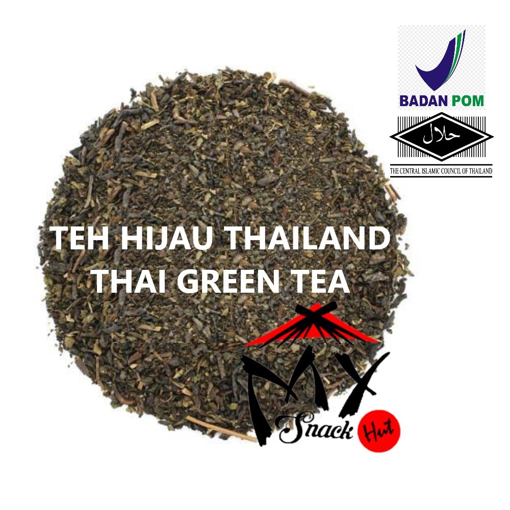 THAI GREEN TEA 10GR - SERBUK DAUN TEH HIJAU KERING GRINTI LEAF LEAVES GROUND POWDER IMPORT THAILAND