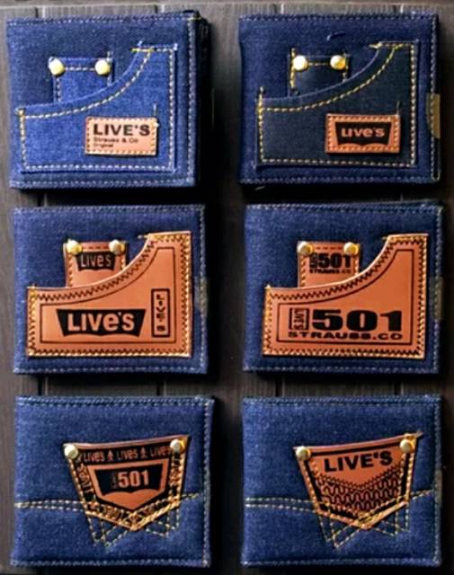 Dompet kulit pria bahan sintesis / jeans