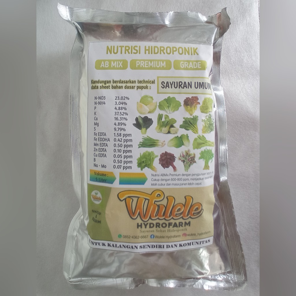 Nutrisi AB Mix Premium Grade General Sayur/Nutrisi Hidroponik sayuran daun /AB Mix Hidroponik 5Liter