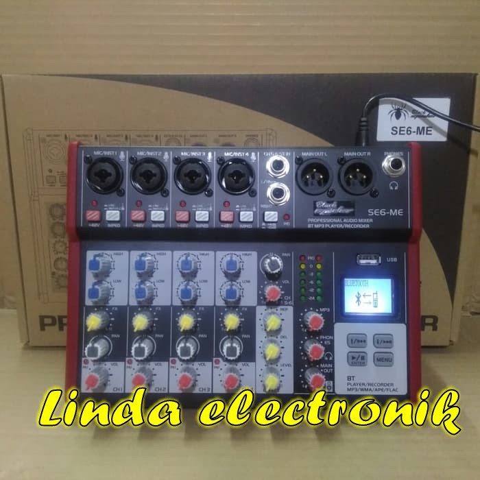 MIXER AUDIO 6 CHANNEL BLACK SPIDER SE6 ME