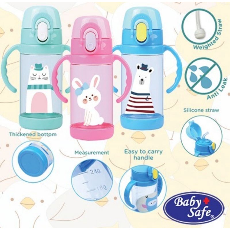 Baby Safe Tritan Straw Cup 350 ml (TRI01)/Botol Minum Bayi Anak