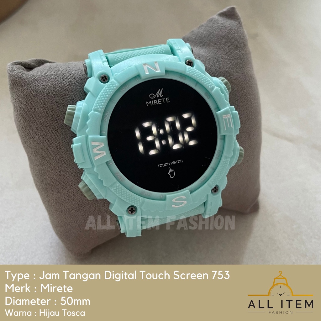 COD✅ Jam Tangan Digital Touch Screen Mirete 753 / Sport Watch / Jam Fashion / Jam Modern Layar Sentuh / Tanggal Bulan Tahun