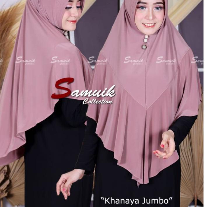 ☛ SAMUIK JILBAB JERSEY PREMIUM KHANAYA JUMBO ☇