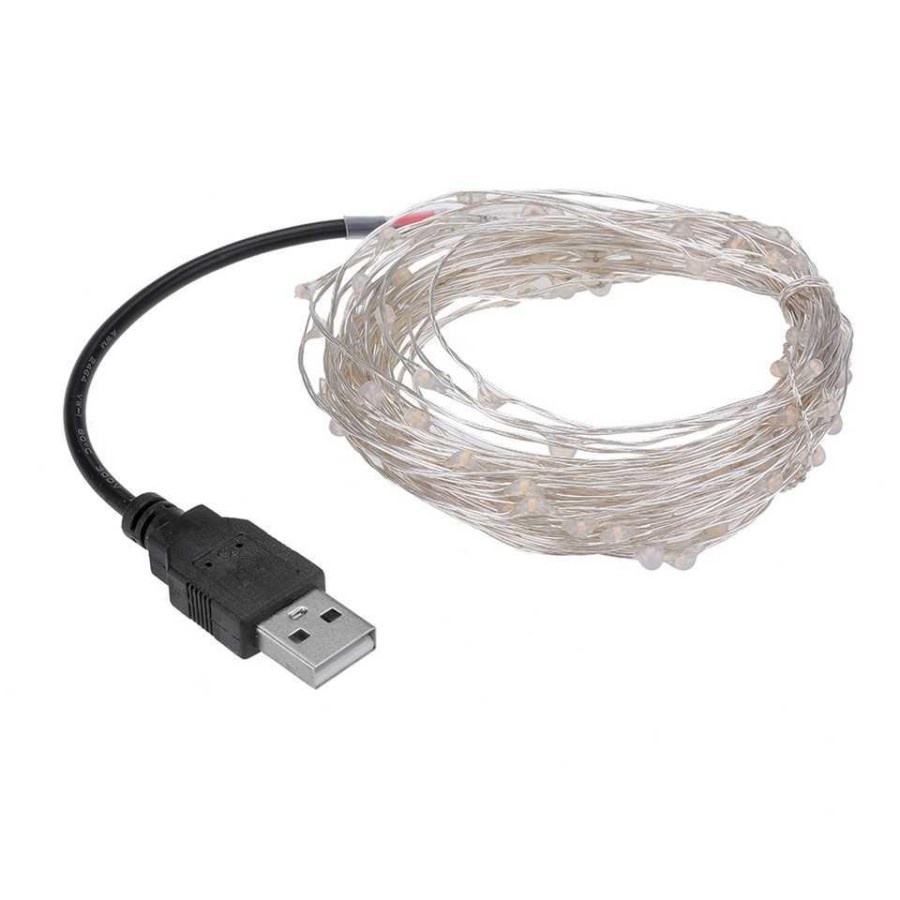 Lampu Hias String Lights Waterproof USB Power 50 LED 5 Meter - SZ - Warm White
