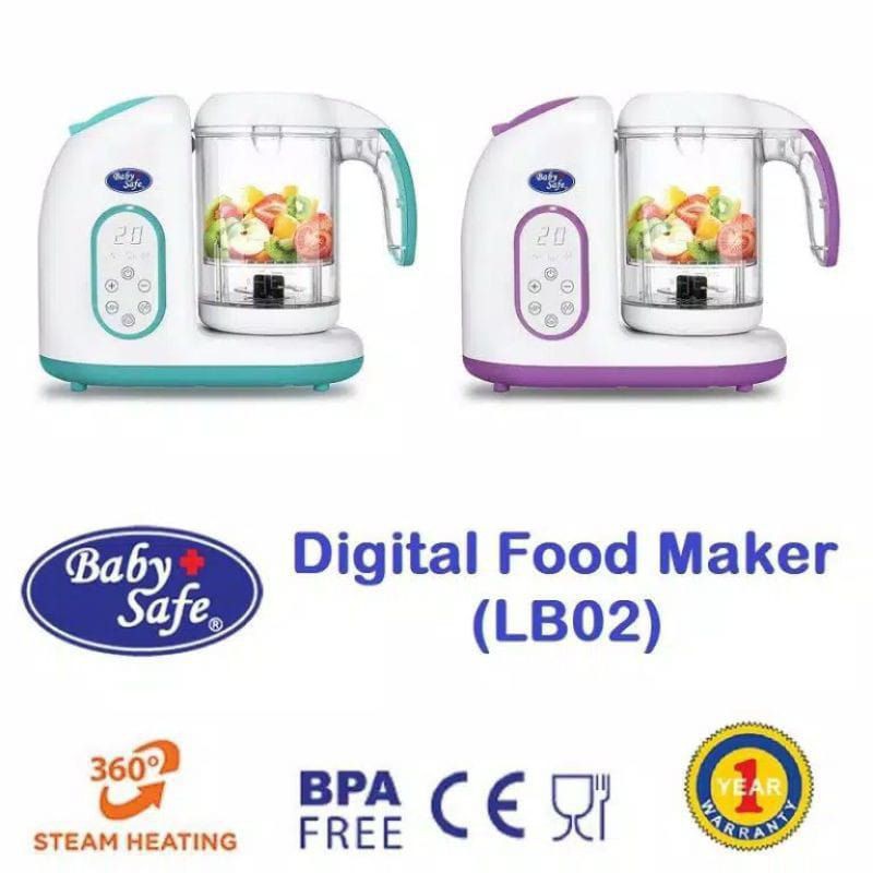 Baby Safe Digital Food Maker Kukus dan Blender Steamer Blender Pembuat MPASI Alat Kukus dan BlenderB
